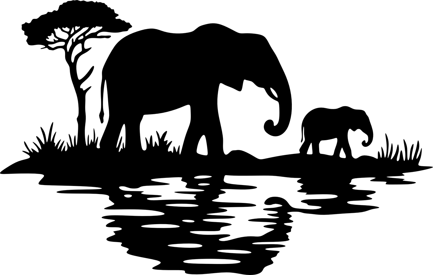 Olifanten - stalen wanddecoratie
