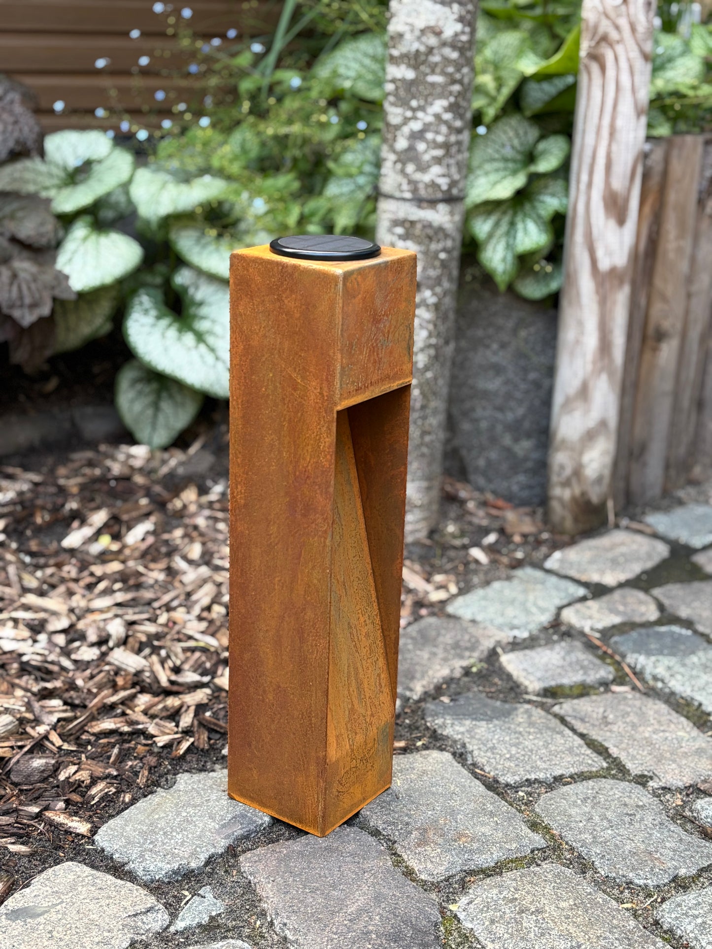 Roestig Cortenstaal tuin lamp - buitenverlichting 45cm