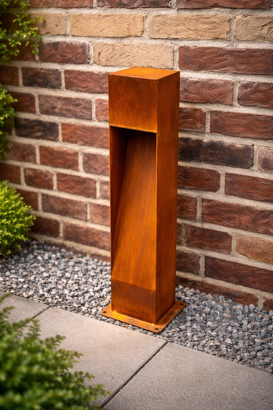 Roestig Cortenstaal tuin lamp - buitenverlichting 45cm