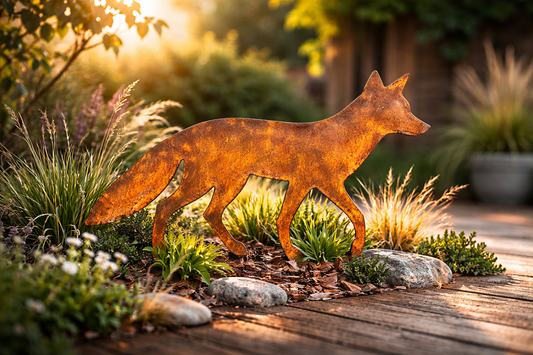 Vos tuinsteker van cortenstaal – tuin decoratie