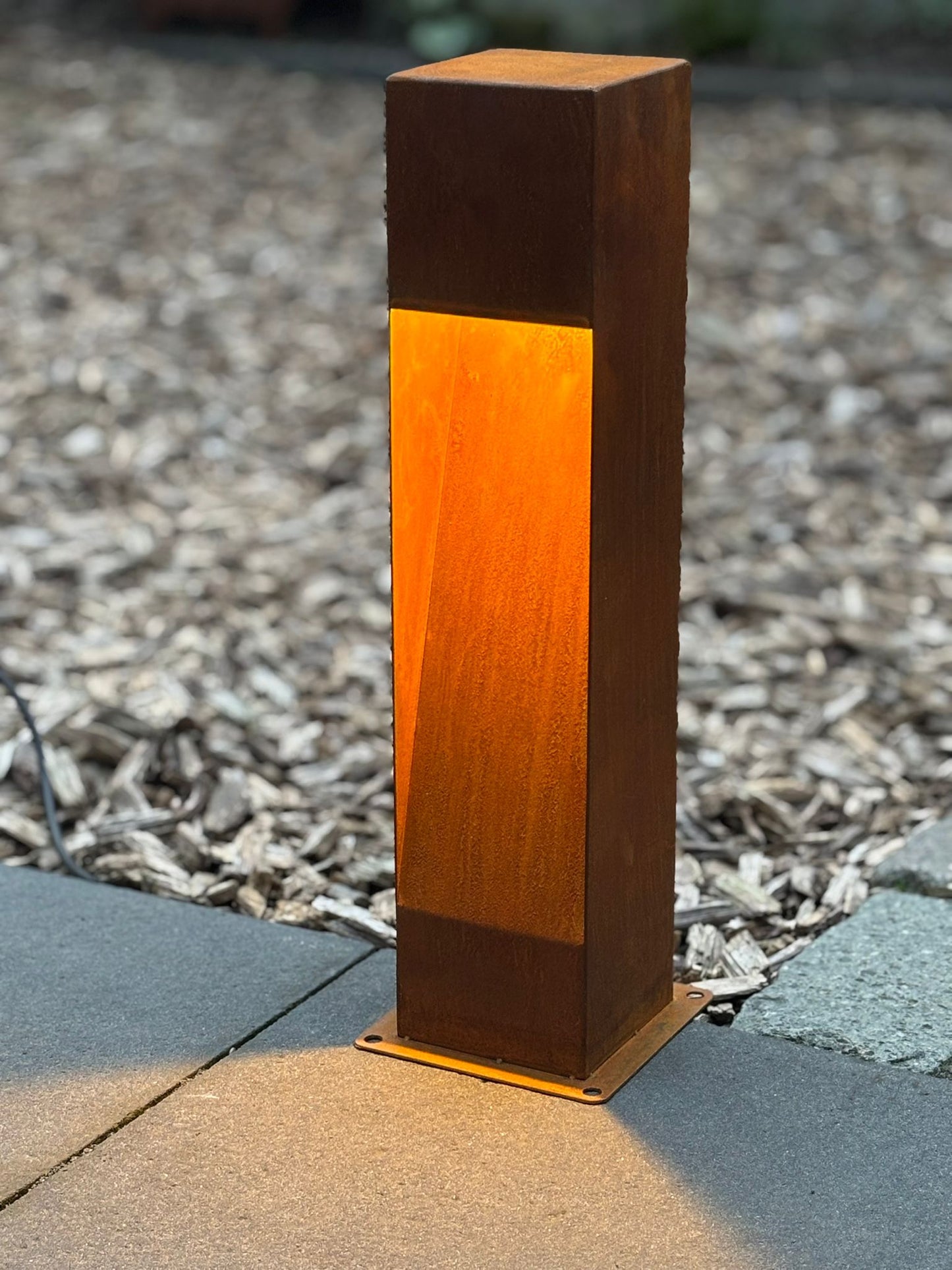 Roestig Cortenstaal tuin lamp - buitenverlichting 45cm