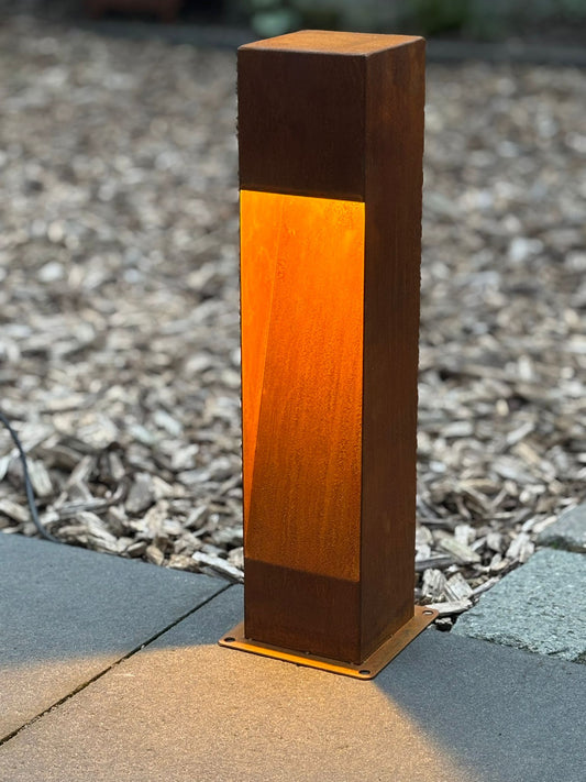 Roestig Cortenstaal tuin lamp - buitenverlichting 45cm