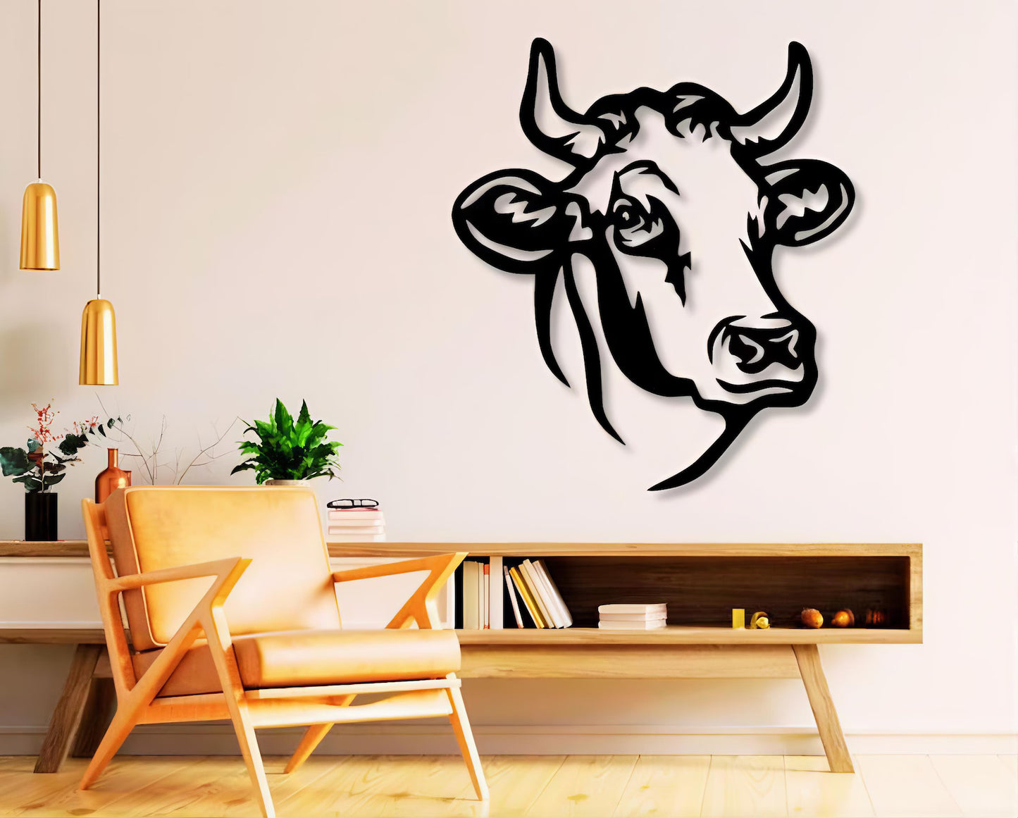 stierenkop koe slagerij muurdecoratie wanddecoratie staal
