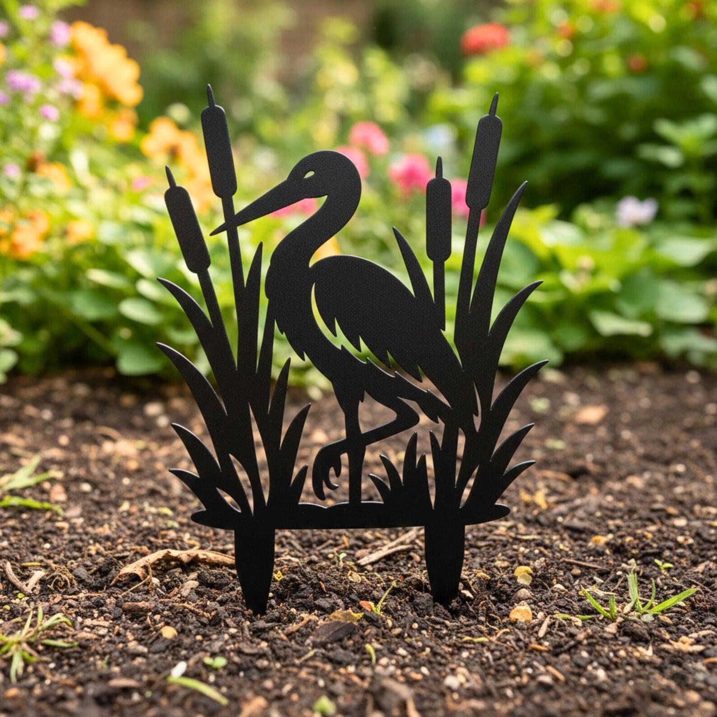 Reiger – cortenstaal tuinsteker decoratie
